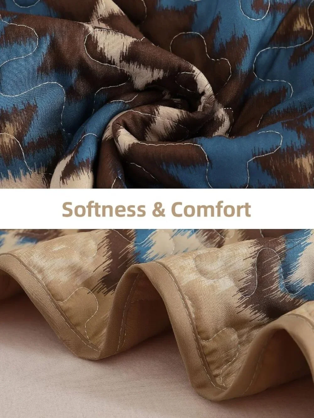 Brown Aztec Boho Quilt Set – 3pc Southwestern Bedspread
